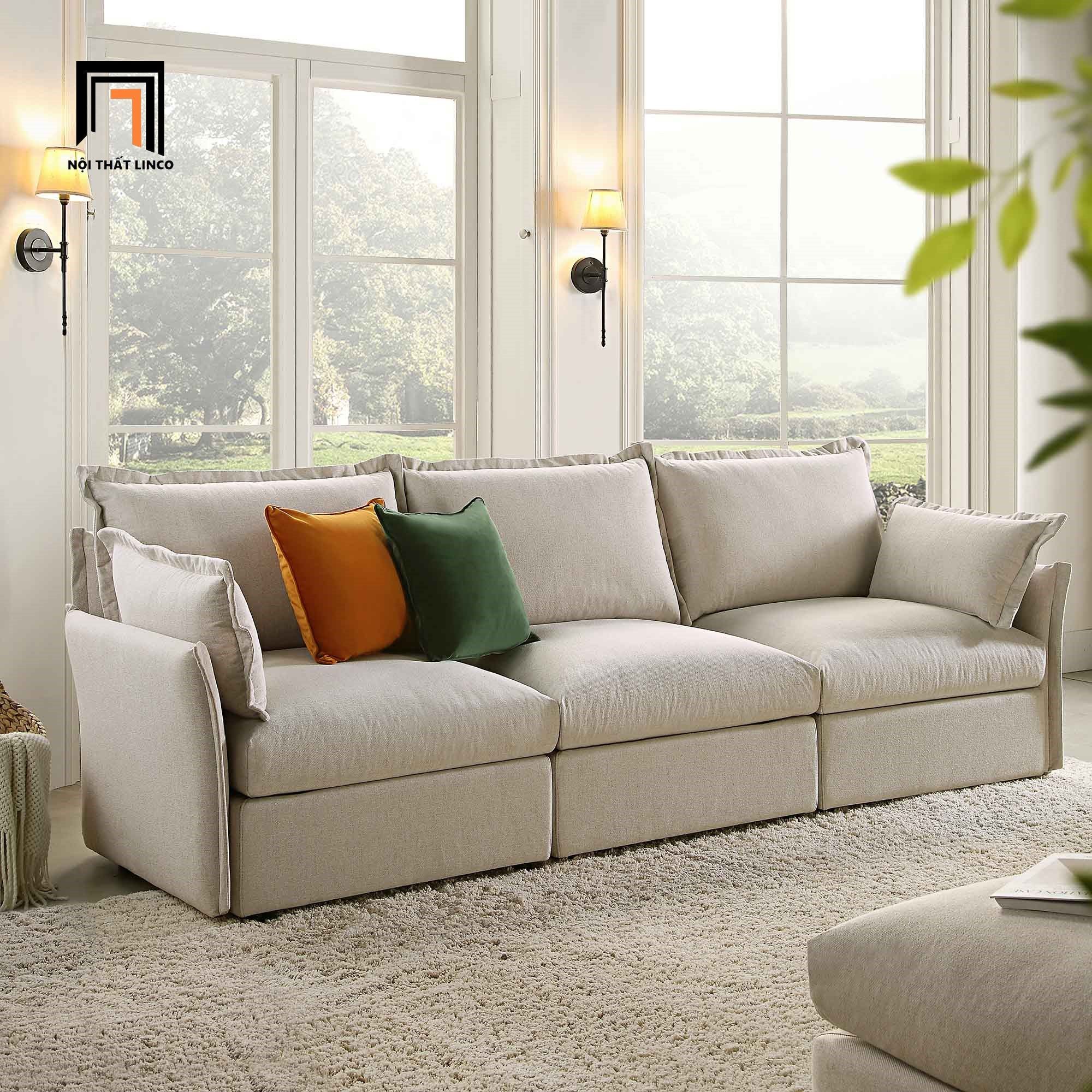 Ghế sofa băng 3 chỗ ngồi BT313 Byron vải nỉ bố 2m3 phòng khách