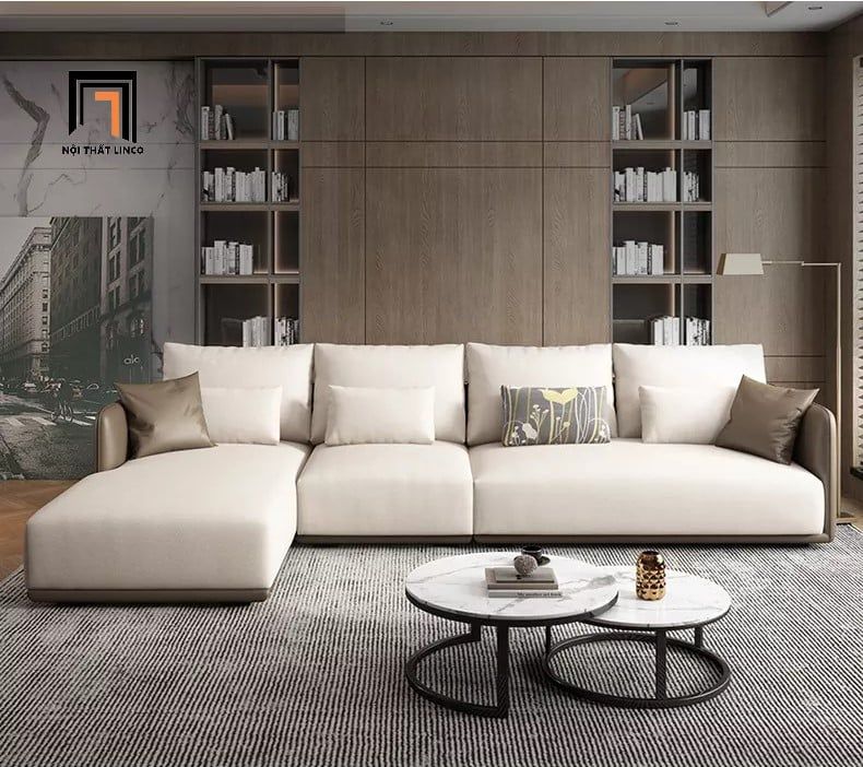 Ghế sofa góc L 3m x 1m6 GT25 Nordic da công nghiệp phối màu