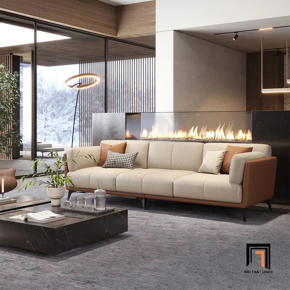 Ghế sofa văng dài bọc da giả BT247 Martisse 2m1 cho căn hộ