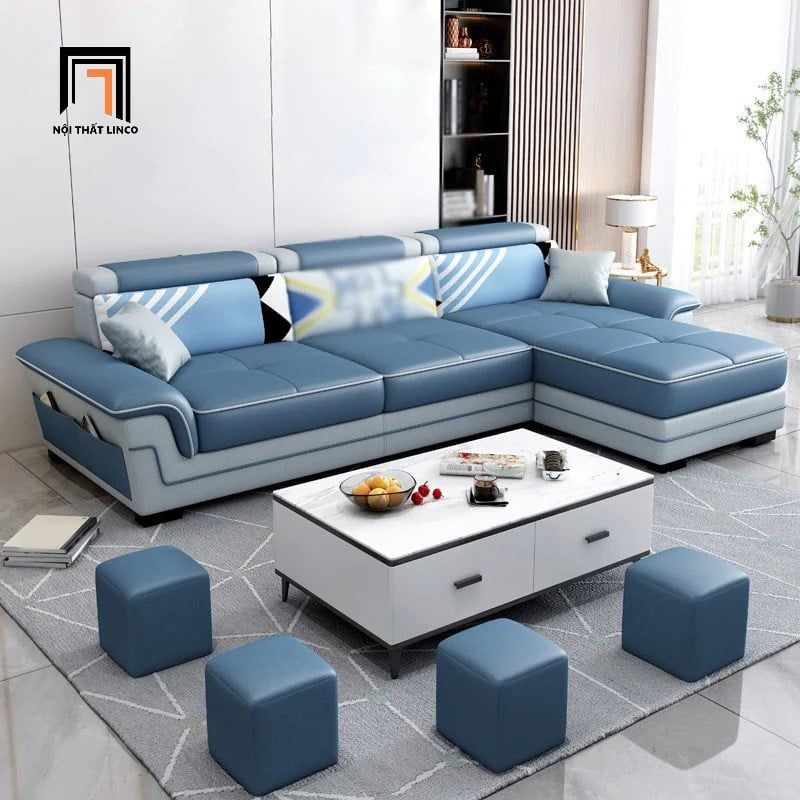 Ghế sofa góc L gật gù thư giãn GT183 Vales 2m4 x 1m6 vải mềm