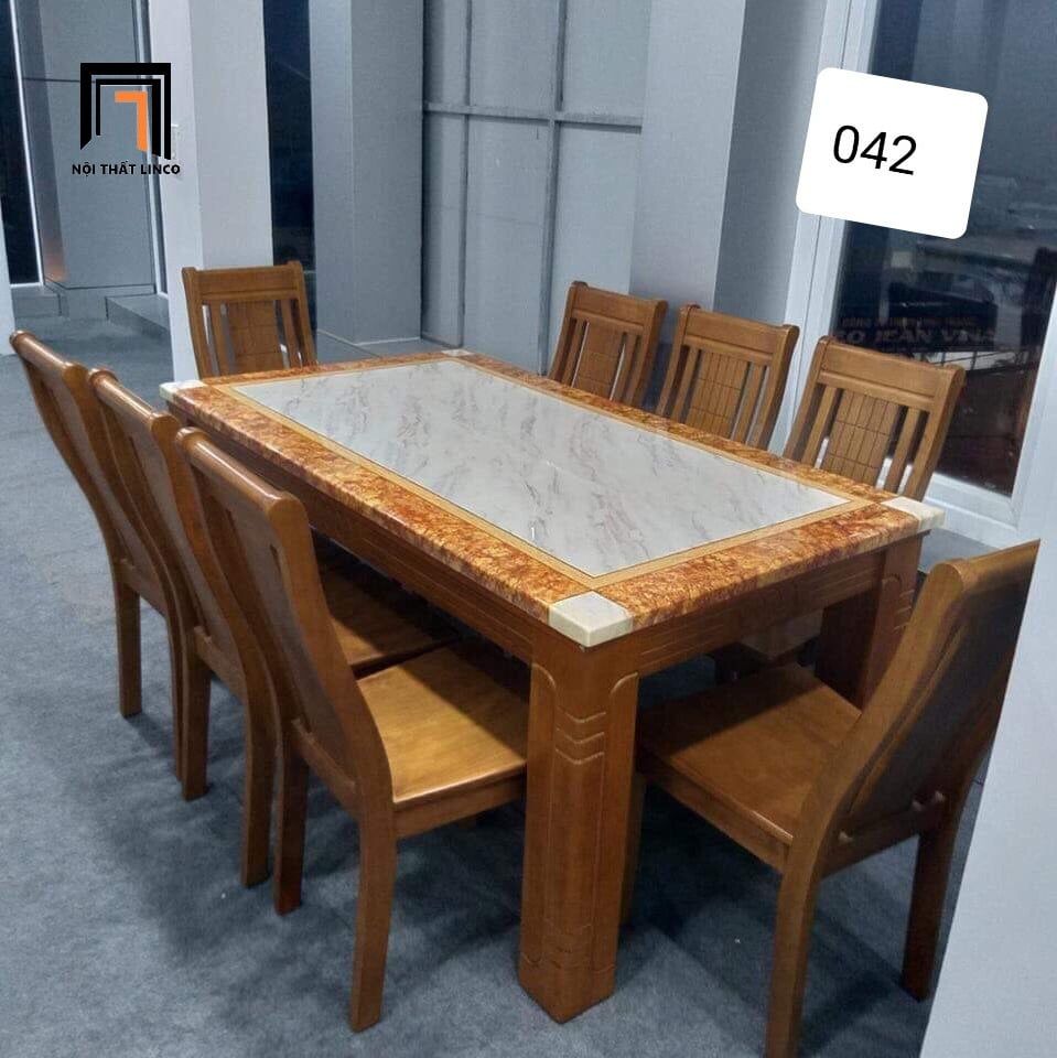 Bộ bàn ăn phòng bếp gia đình GF12-BAD8-G301-B354 8 ghế đẹp