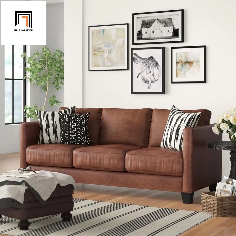 Ghế sofa băng bọc da giả cao cấp BT7 dài 2m cho gia đình