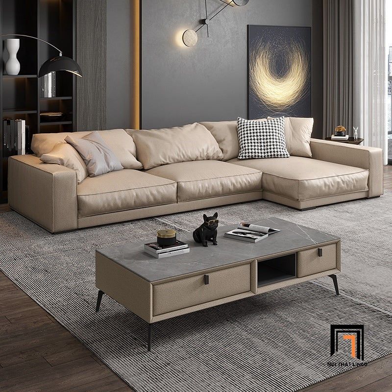 Sofa góc chữ L cao cấp GT146 Tulsa 2m5 x 1m5 da công nghiệp xanh lá