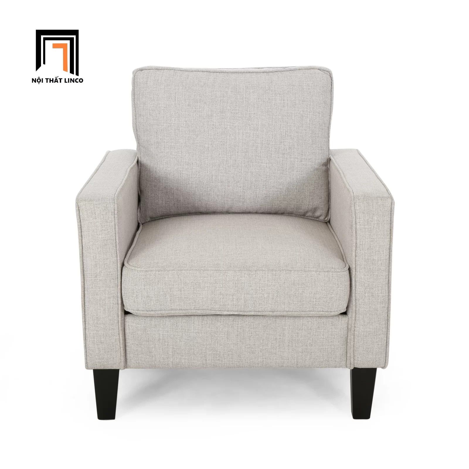 Ghế sofa đơn 1 chỗ ngồi DT9 Ballentine màu xám trắng vải nỉ