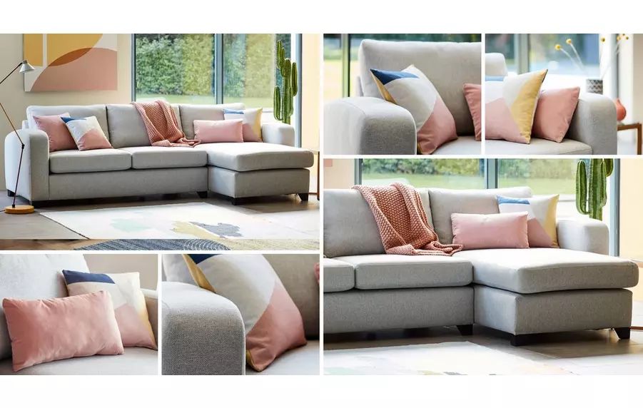 Ghế sofa góc L chung cư GT165 Layla 2m3 x 1m6 xám trắng
