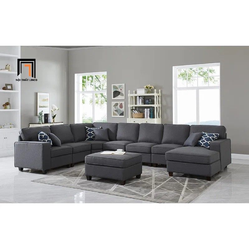 Ghế sofa U phòng khách kiểu dáng hiện đại UT33 Marsala 3m4