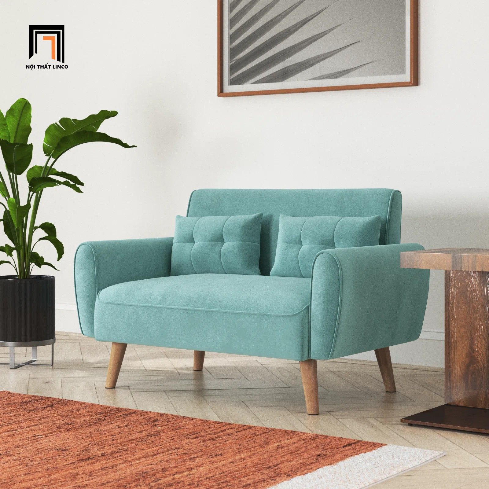 Ghế sofa văng mini cho phòng nhỏ BT222 Arlander 1m2 màu nâu