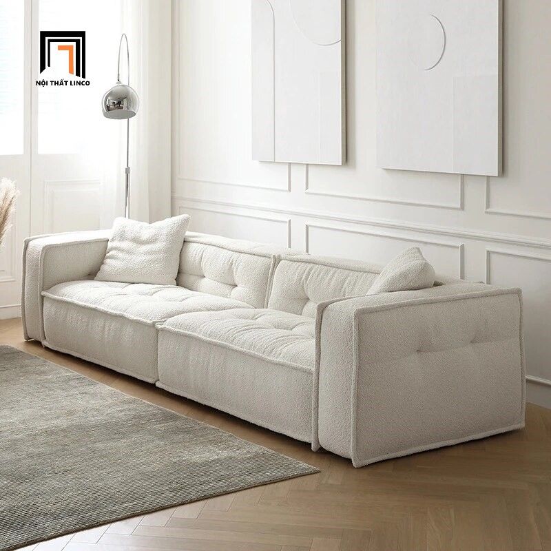 Ghế sofa băng dài vải lông cừu BT70 Hogar dài 2m4 xinh xắn