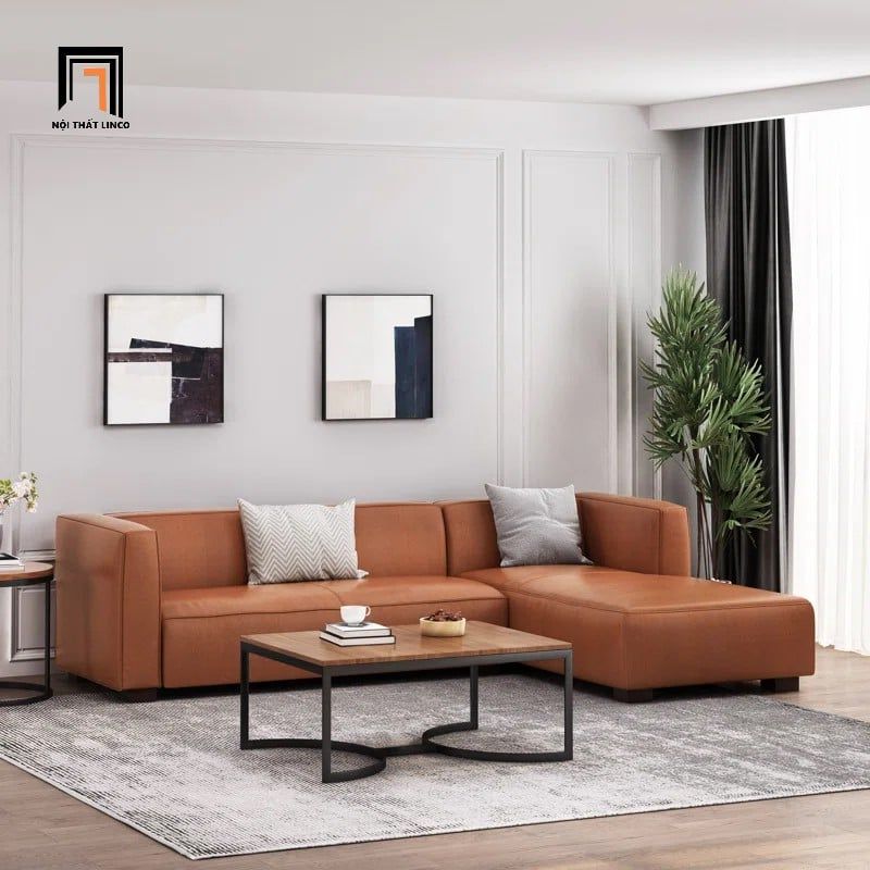 Ghế sofa góc chữ L da Pu GT214 Goyette 2m4 x 1m6 cho căn hộ