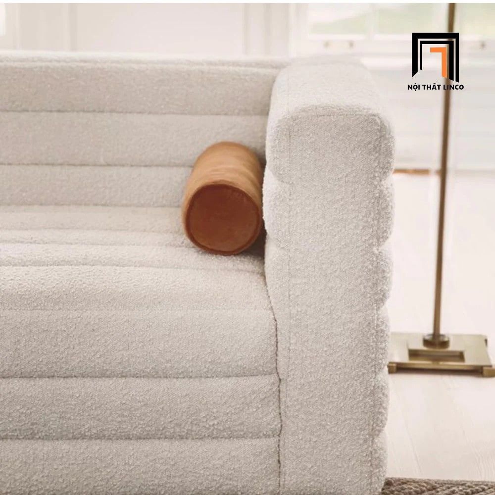 Bộ ghế sofa góc GT89 Benn 3m x 1m6 màu trắng kem vải nỉ