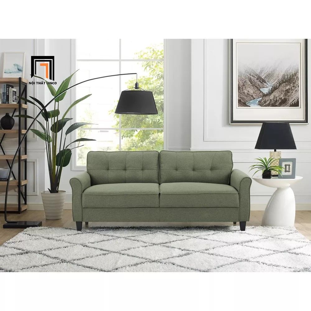 Set ghế sofa phòng khách giá rẻ KT50 Harwyn màu xanh lá