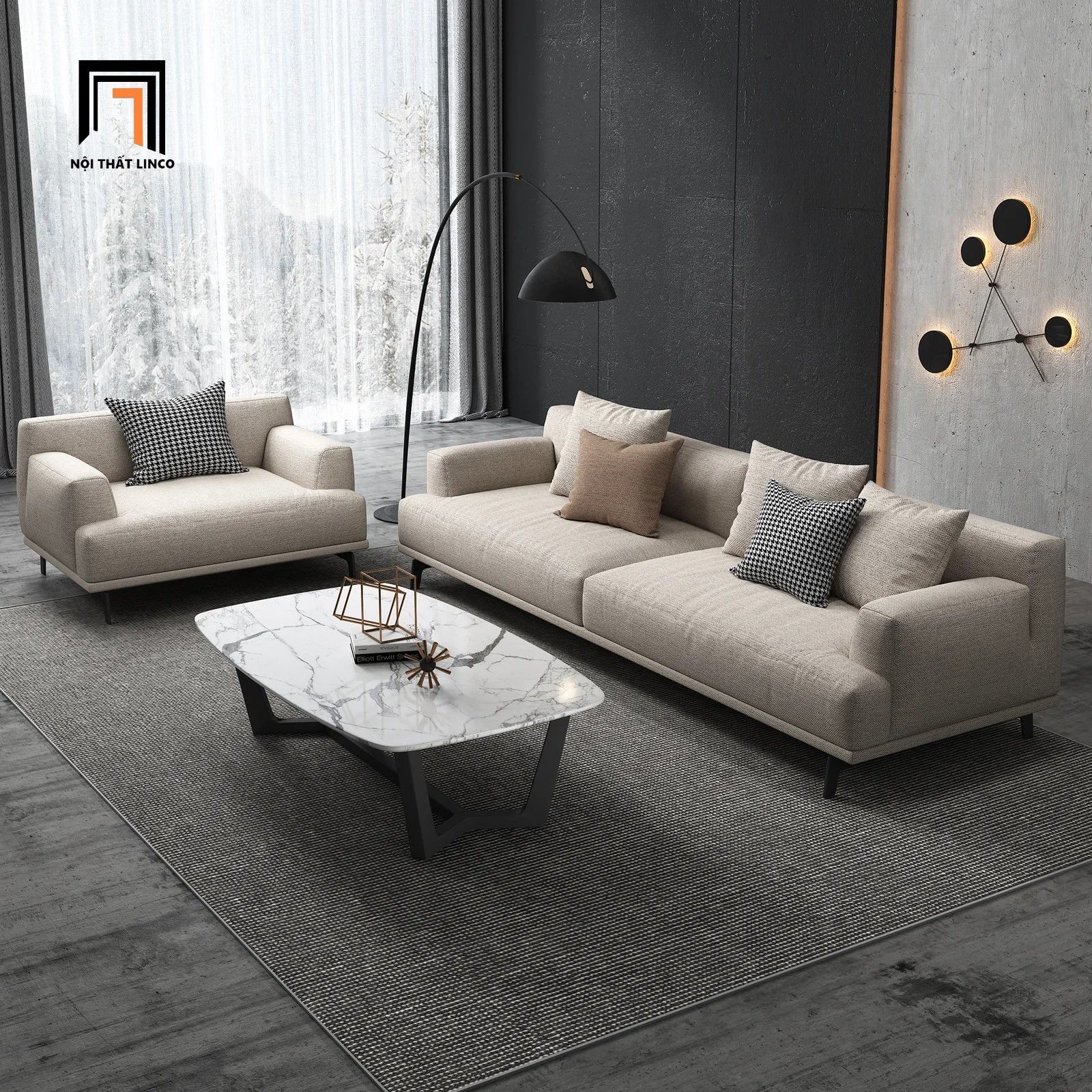 Bộ 2 ghế sofa phòng khách KT32 Orren kiểu dáng hiện đại