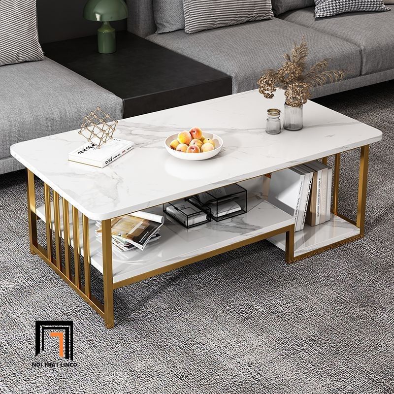 Bàn sofa mặt đá xám chữ nhật BSF77 Vigo 1m x 50 cho nhà nhỏ