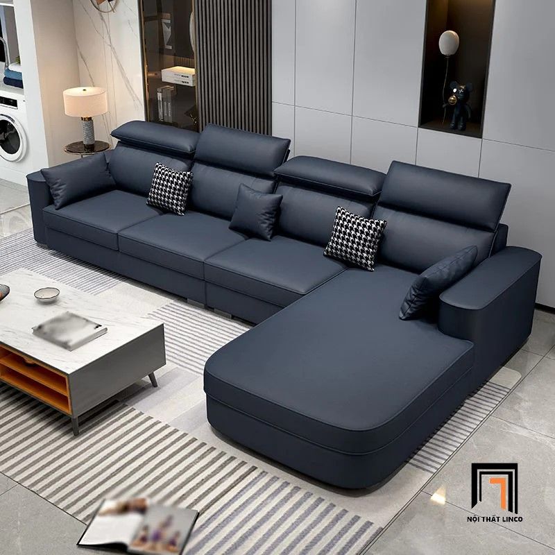 Bộ ghế sofa góc L gật gù GT150 Orden 2m9 x 1m75 da giả