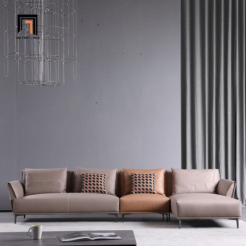 Ghế sofa góc chữ L da PU GT199 Prior 3m x 1m6 hiện đại