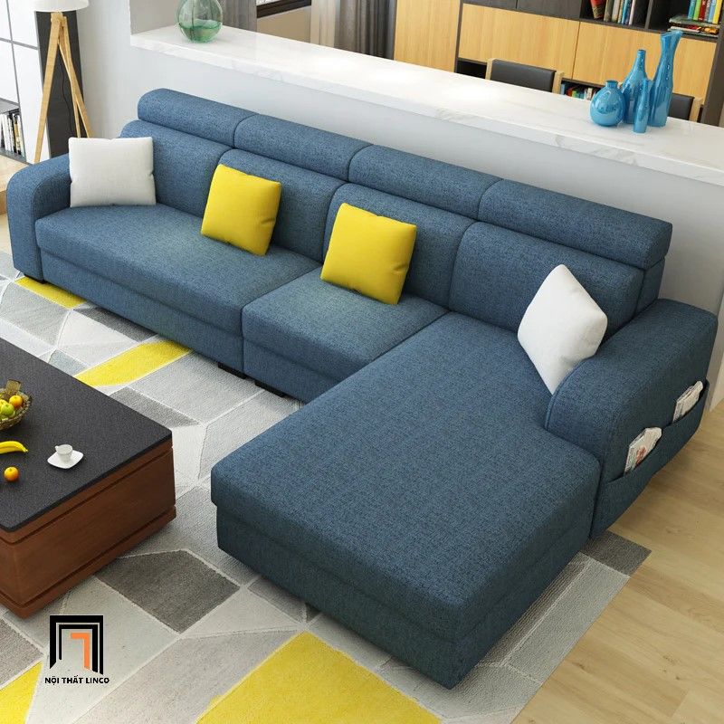 Ghế sofa góc chữ L 3m2 x 1m8 GT124 Desol phòng khách gia đình