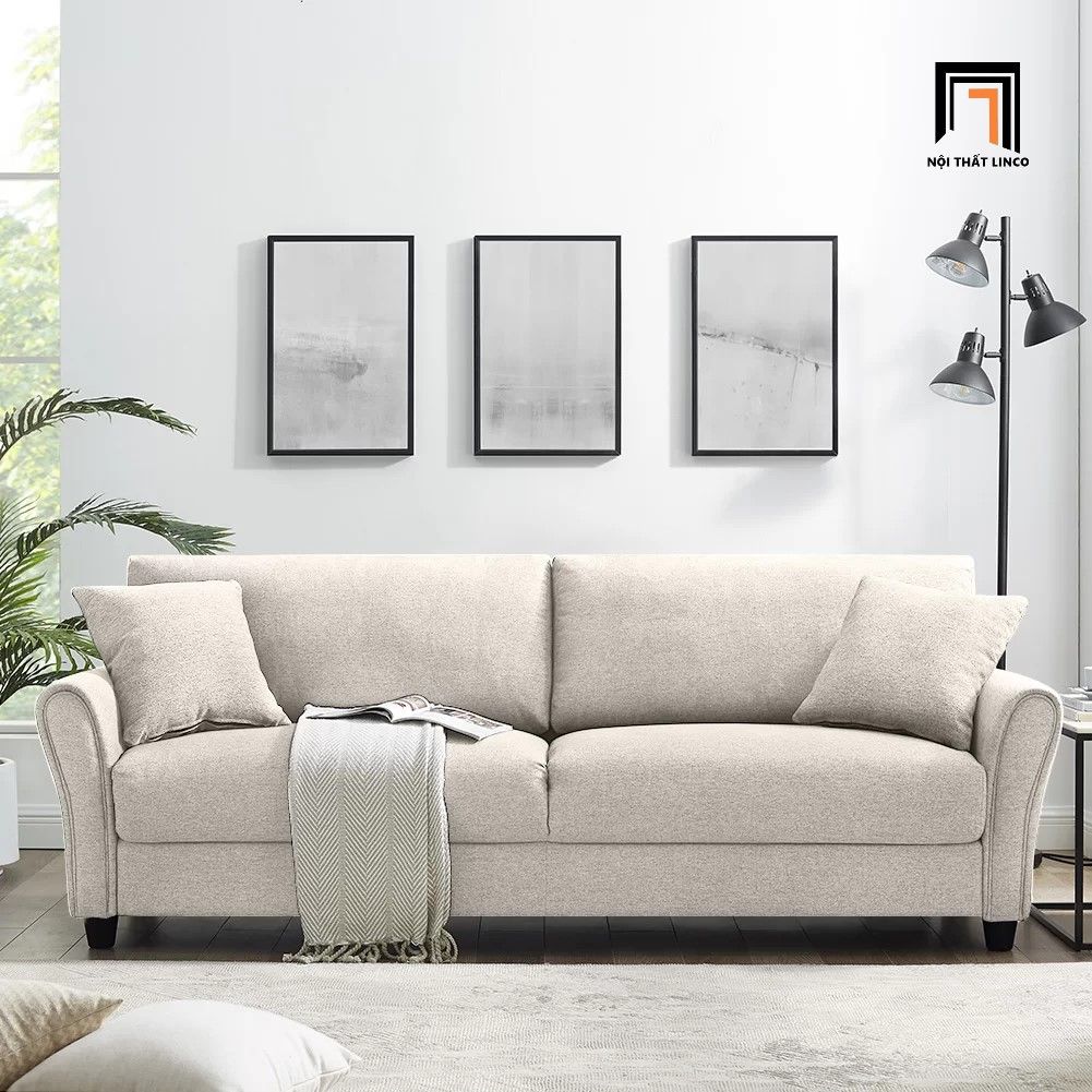 Ghế sofa văng dài 2m BT30 Iceola màu trắng kem sang trọng