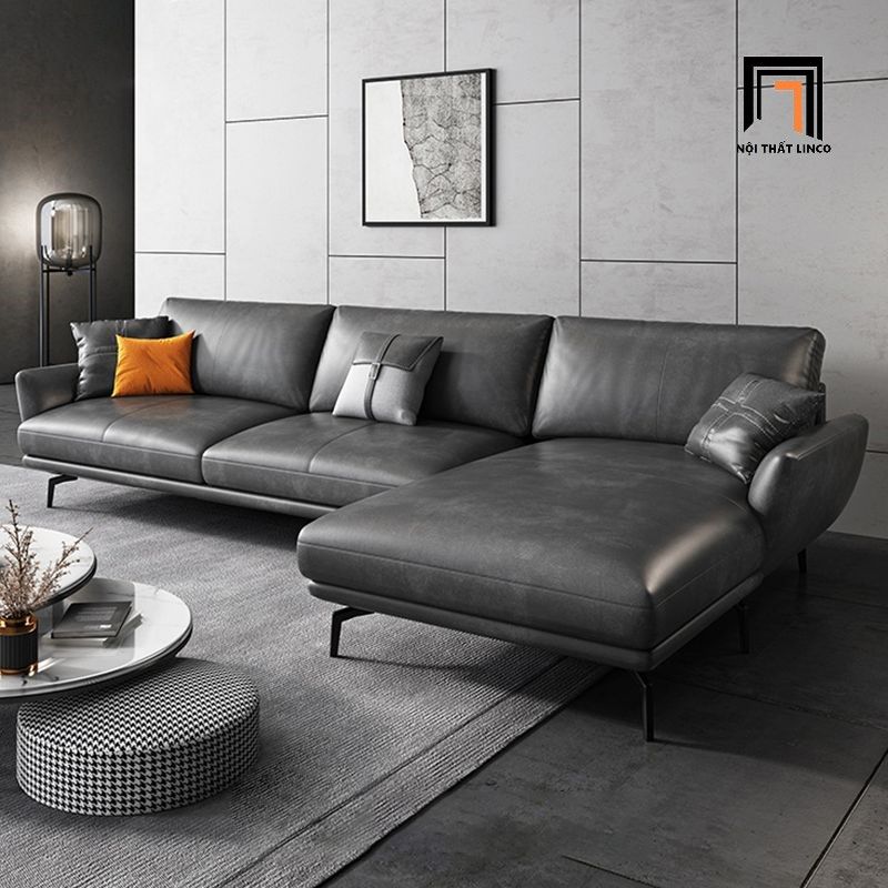 Ghế sofa góc L da công nghiệp 2m4 x 1m6 GT187 Tonos sang trọng