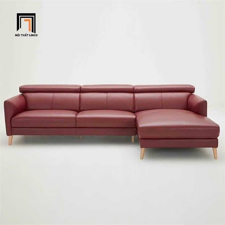 Ghế sofa góc gật gù màu đỏ đô GT239 Lacon 2m4 x 1m6 giá rẻ