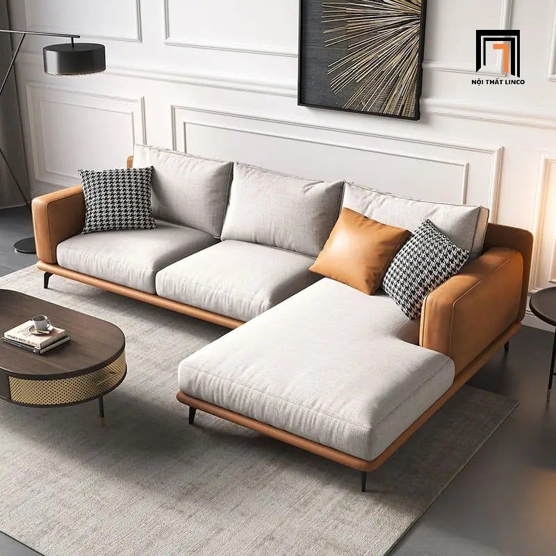 Bộ ghế sofa góc L GT56 Modela 2m4 x 1m6 phối màu trẻ trung