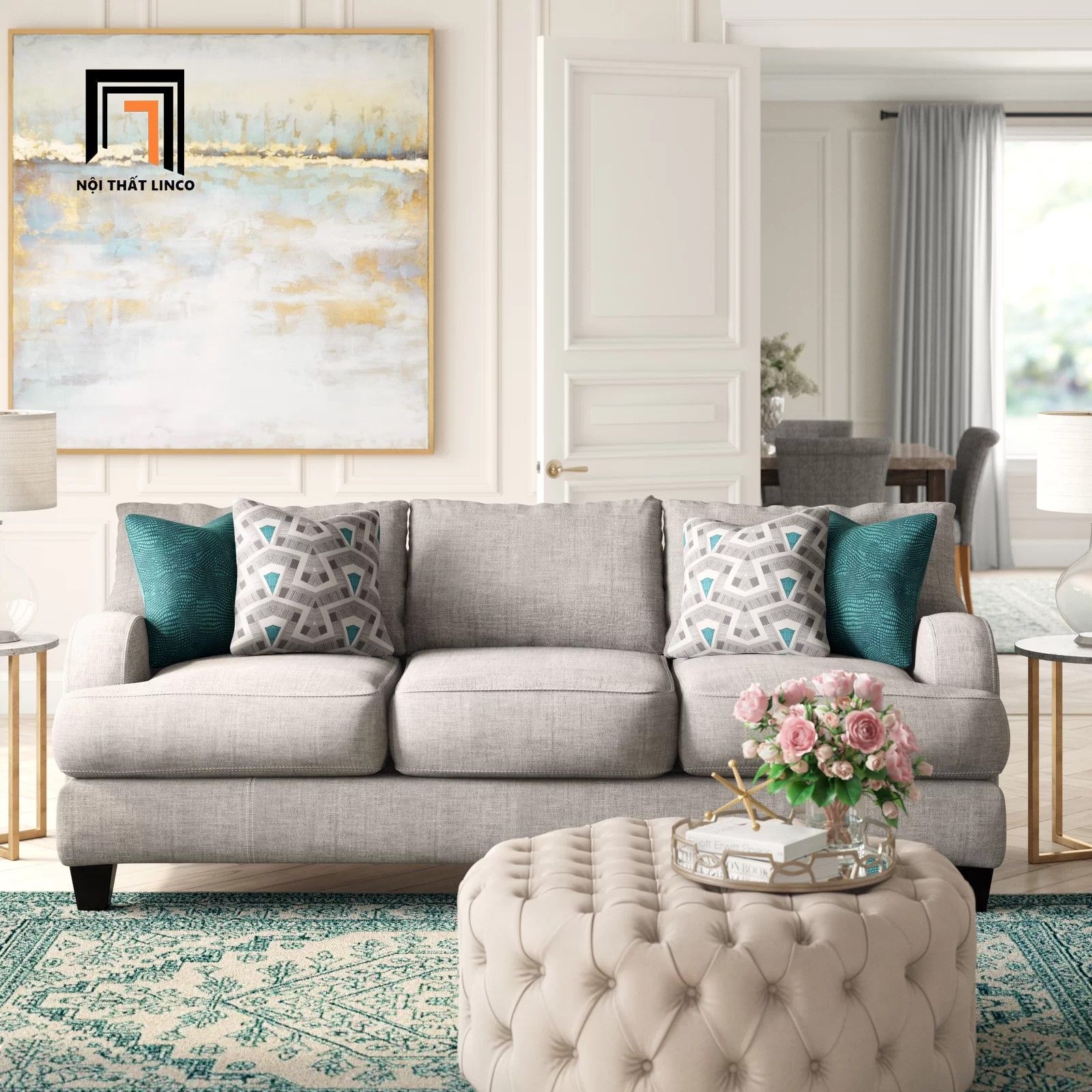 Bộ ghế sofa phòng khách gia đình KT13 Somerville sang trọng