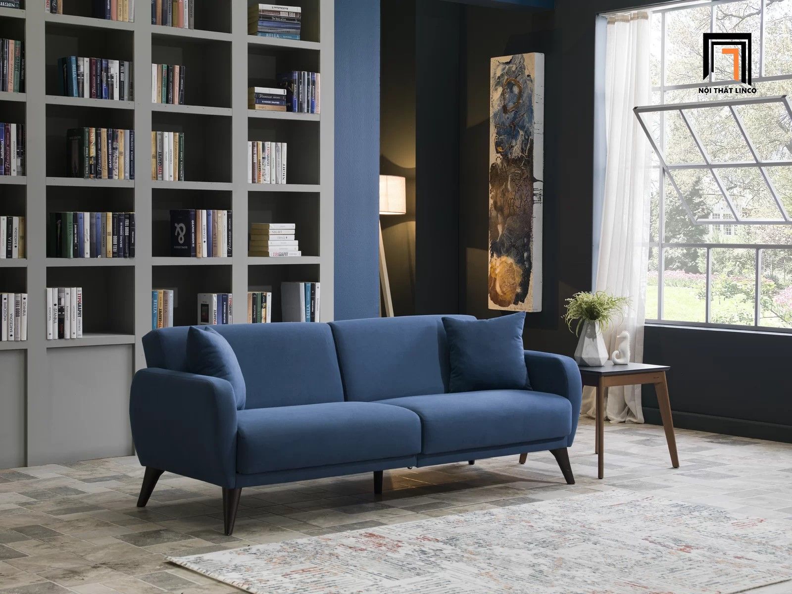 Ghế sofa giường đa năng giá rẻ GB56 Sofox 1m9 vải nhung
