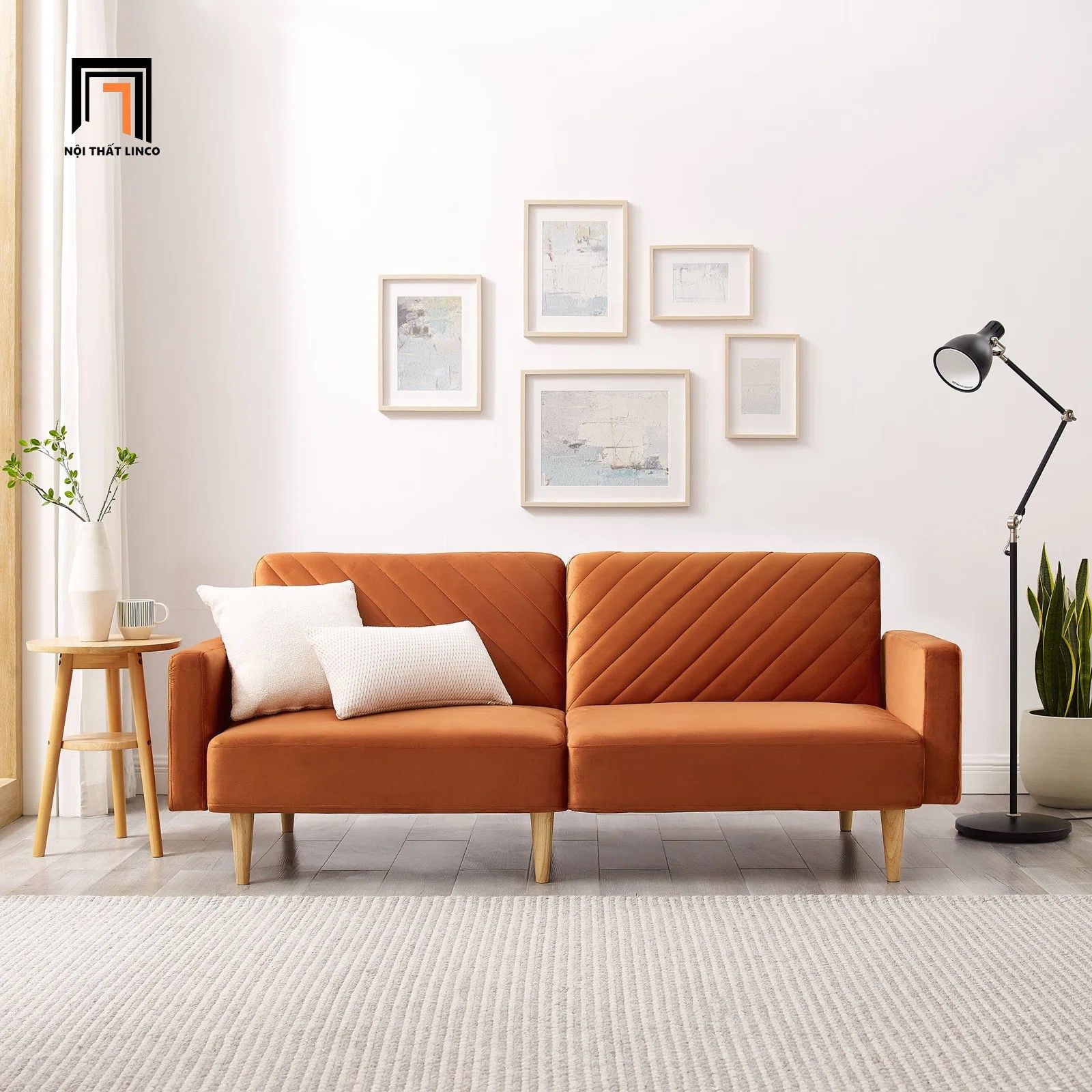 Sofa giường thông minh hiện đại GB46 Erdan 1m9 vải nhung nỉ
