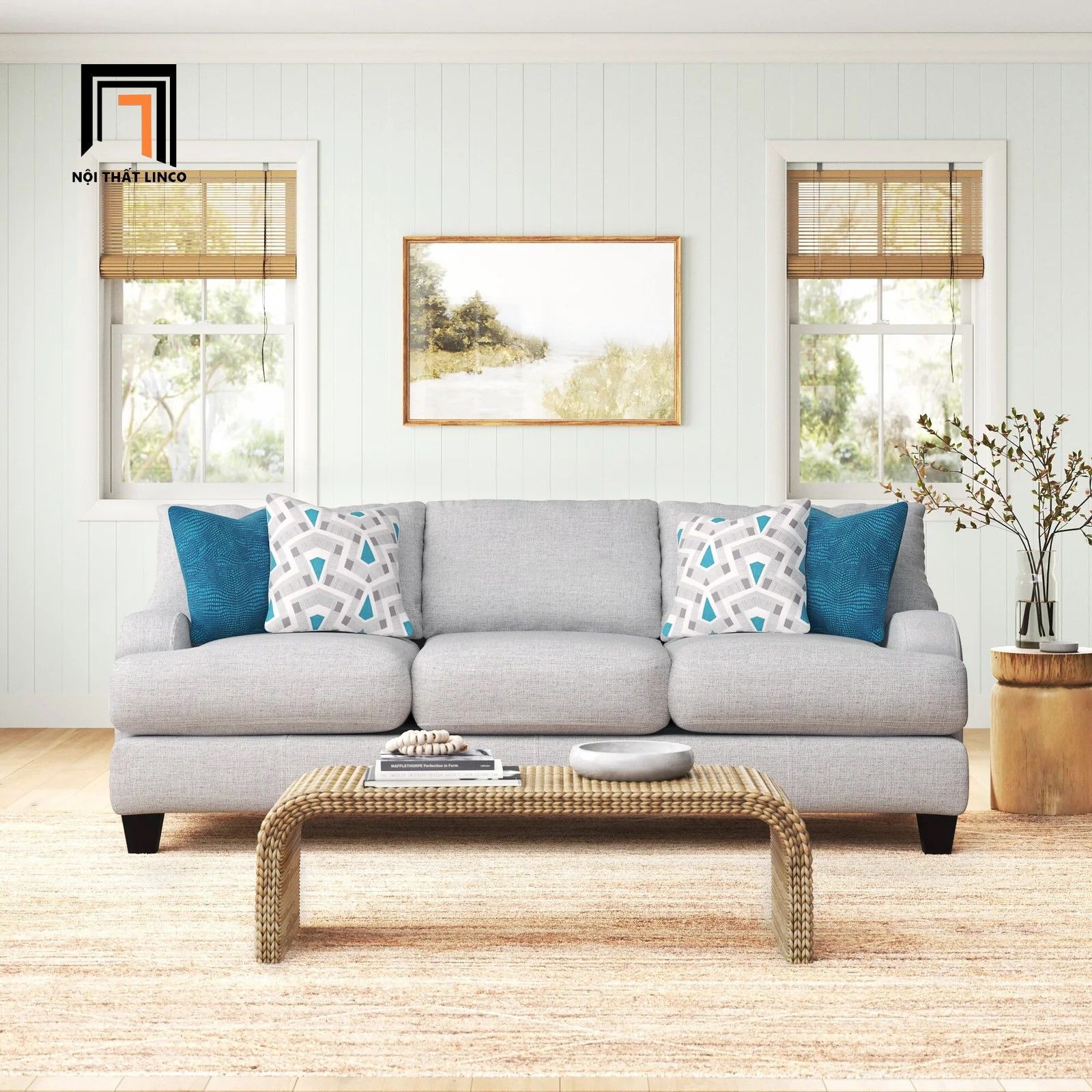 Sofa băng BT20 Sommerville dài 2m2 phong cách châu Âu