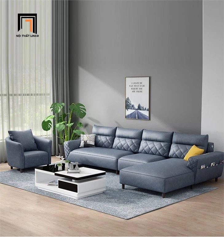 Ghế sofa góc chữ L 3m x 1m6 phòng khách GT247 Breda da giả