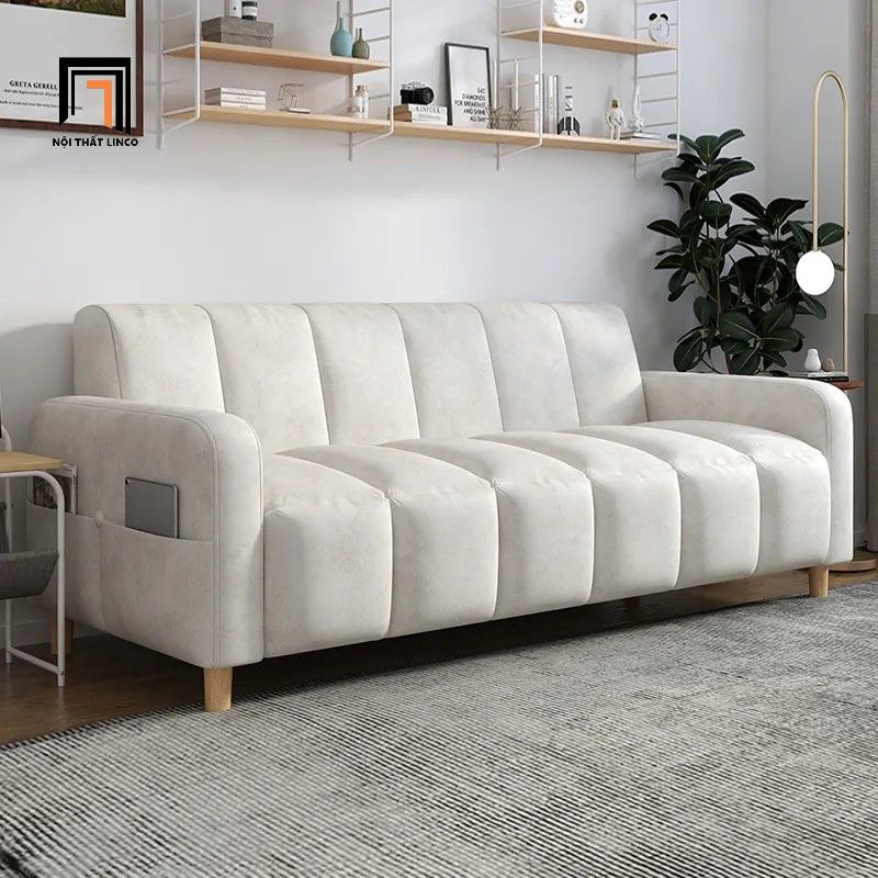 Ghế sofa băng giá rẻ nệm chia múi BT139 Guling 1m75 vải nhung