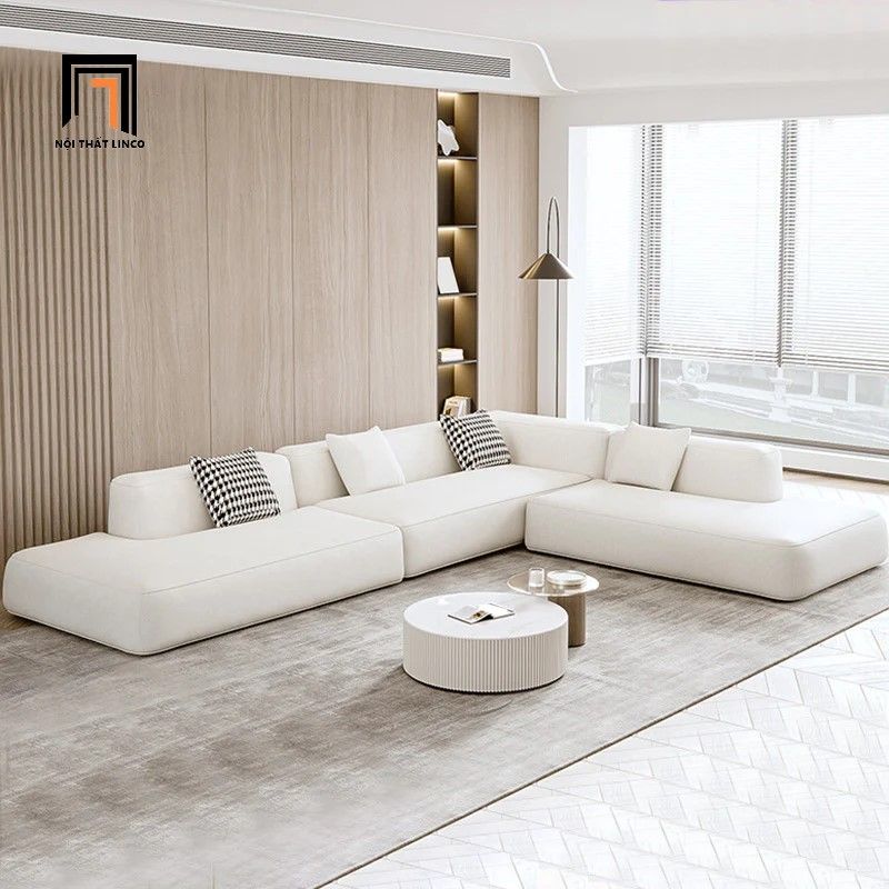 Ghế sofa băng dài 3m1 BT255 Dayton xám trắng cho chung cư