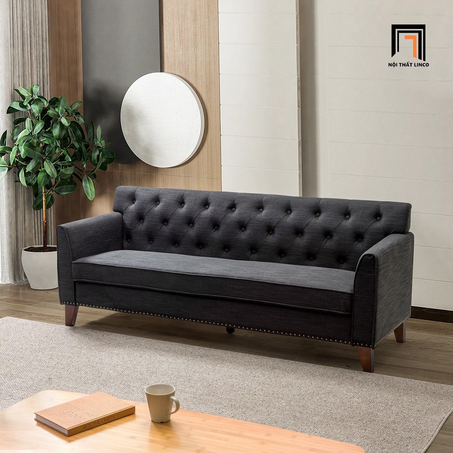 Ghế sofa văng giật nút BT131 Andaman dài 2m trang trí