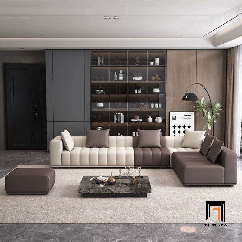 Bộ ghế sofa góc L hiện đại GT269 Sudie 3m1 x 1m5 nệm chia múi