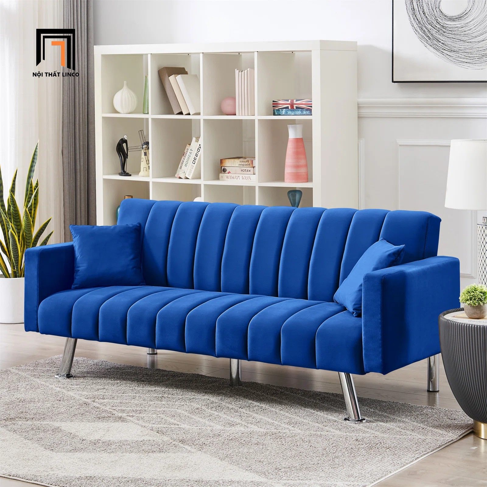 Ghế sofa băng giường vải nhung GB28 Jacquill dài 2m giá rẻ