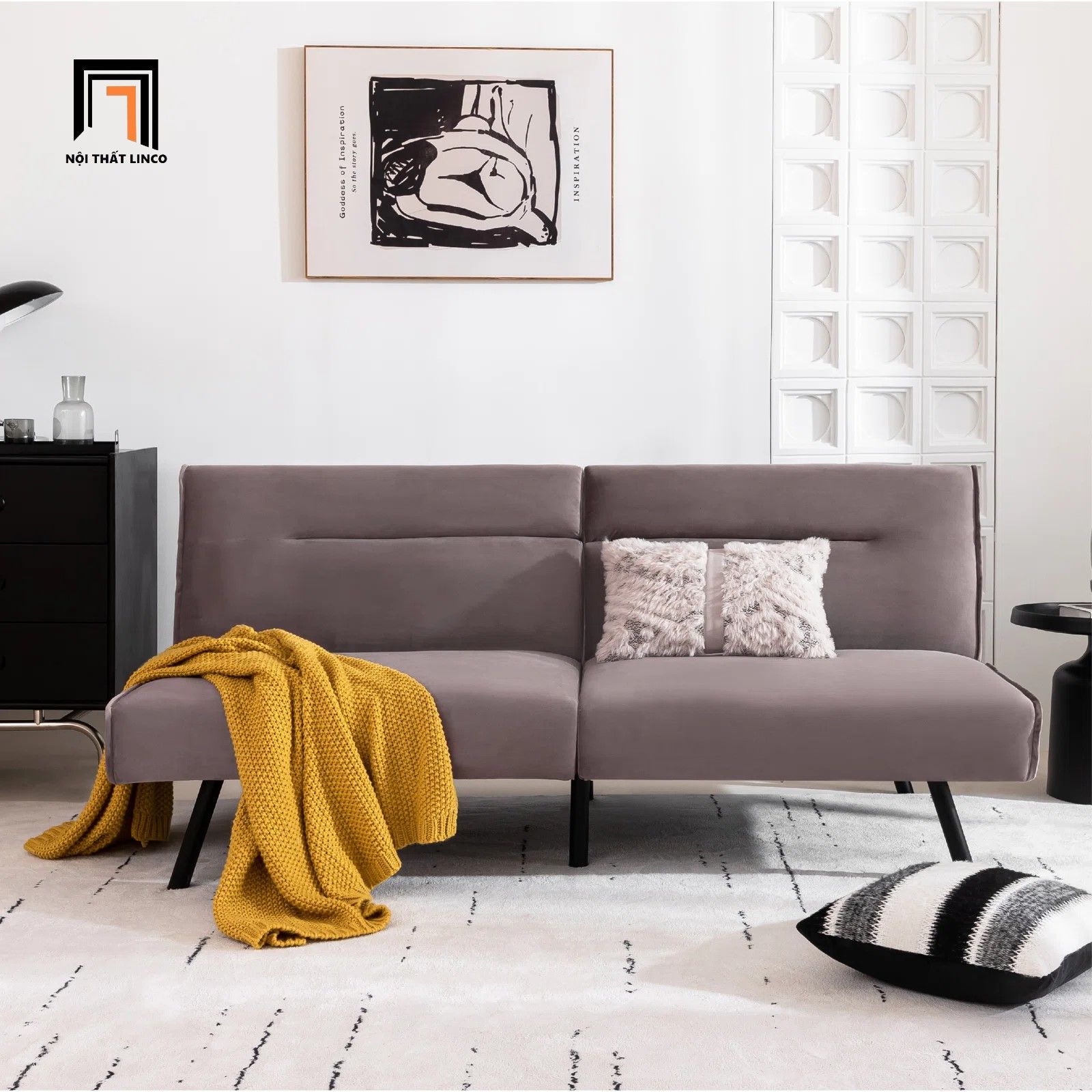 Sofa bed bật giường xinh xắn GB106 Brumbee dài 1m7 hiện đại