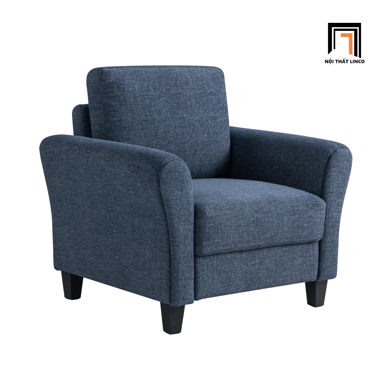 Ghế sofa đơn gia đình thư giãn DT100 Arsaluis màu xanh đậm nỉ