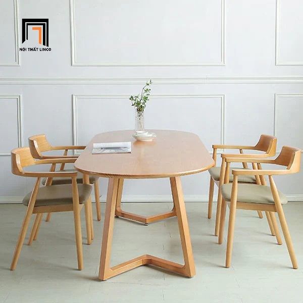 Set bàn ăn hình oval sang trọng 25-KH6-G32-B92Oval 6 ghế