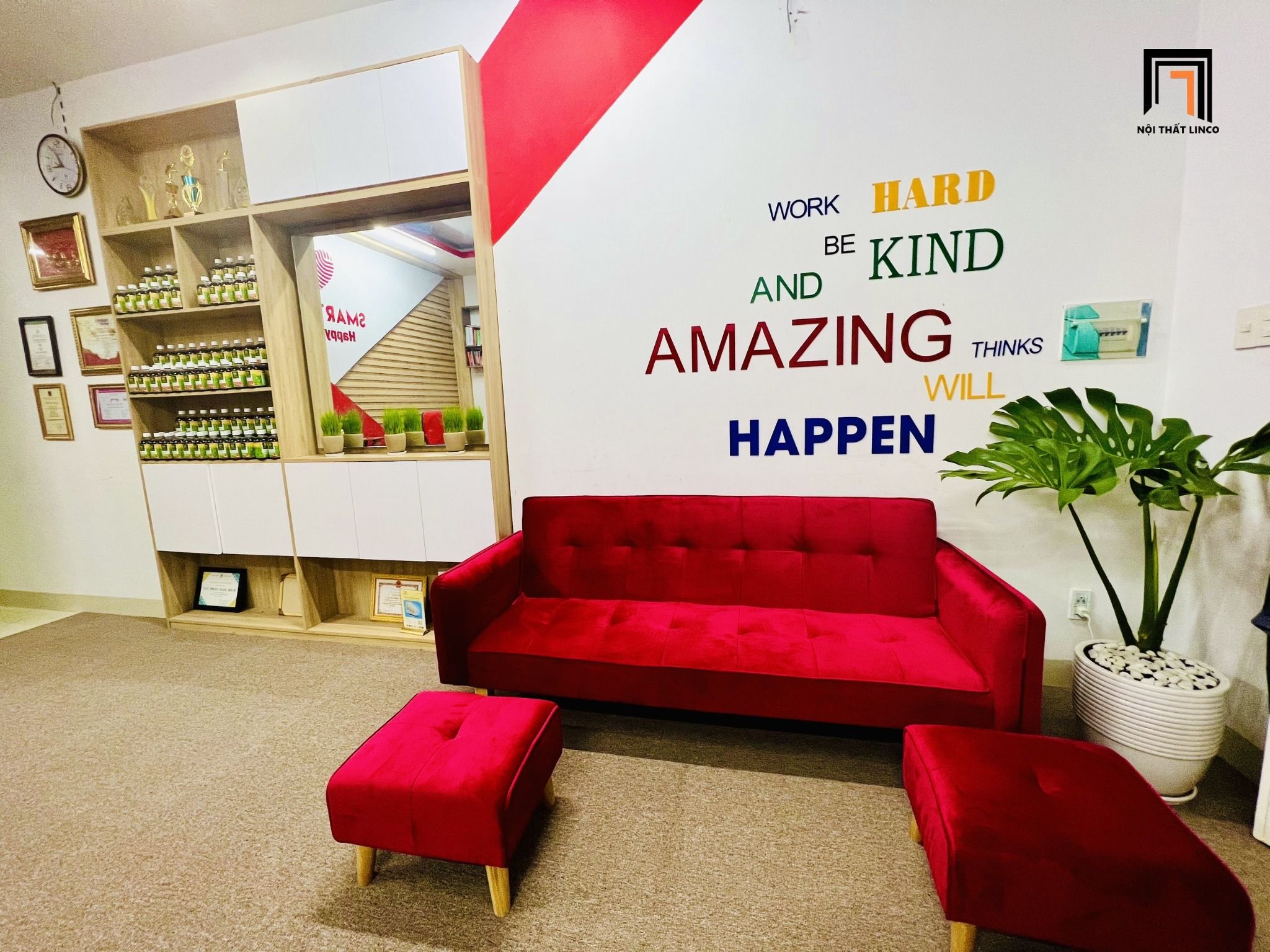 Bộ ghế sofa giường giá rẻ GB48 Eding 2m màu xám trắng