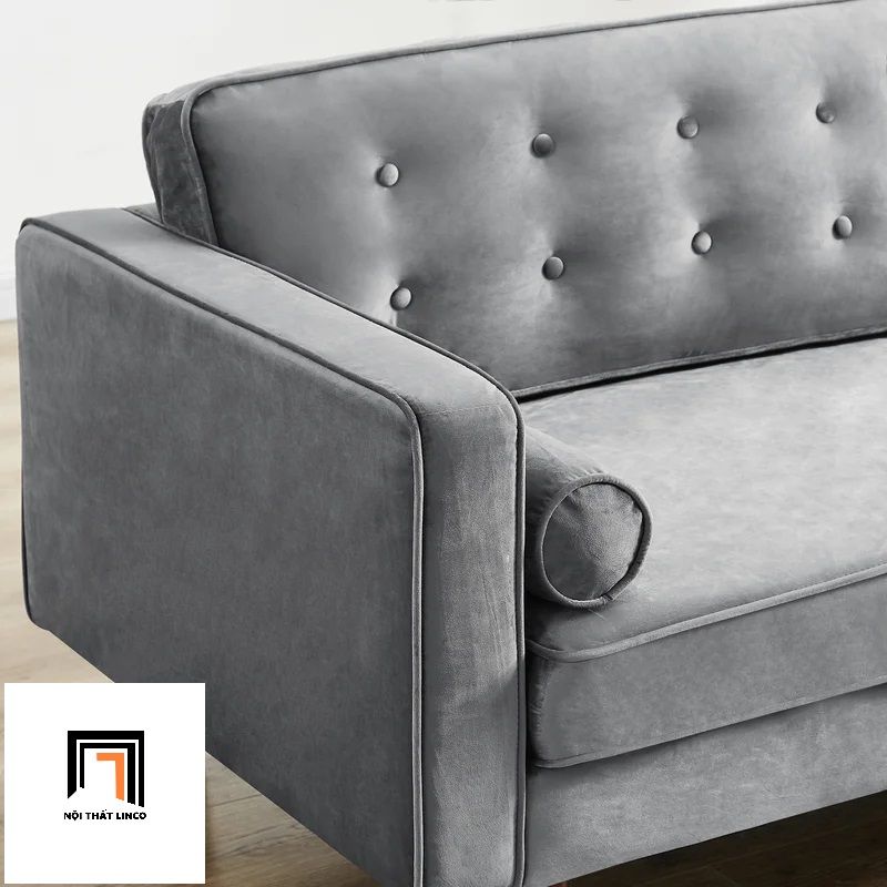 Sofa băng hiện đại BT2 dài 1m9 đính nút chân gỗ cao su