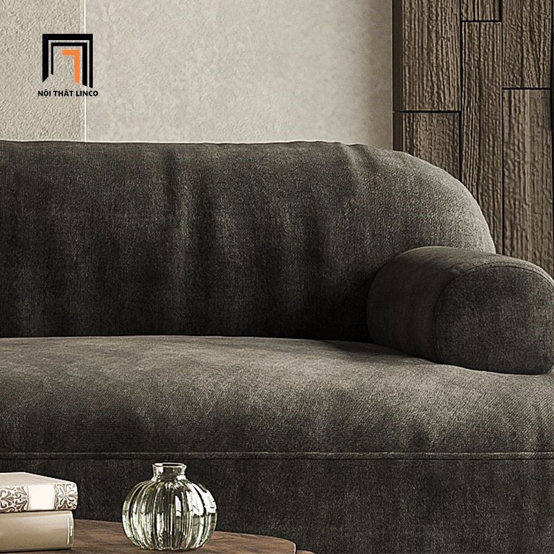 Ghế sofa băng hiện đại 2m4 BT286 Eldama vải nỉ màu nâu đậm