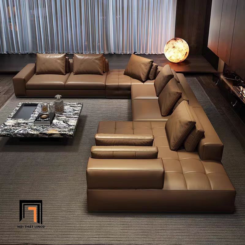Ghế sofa góc giật lún hiện đại GT265 Jobee 3m2 x 1m4 bọc da