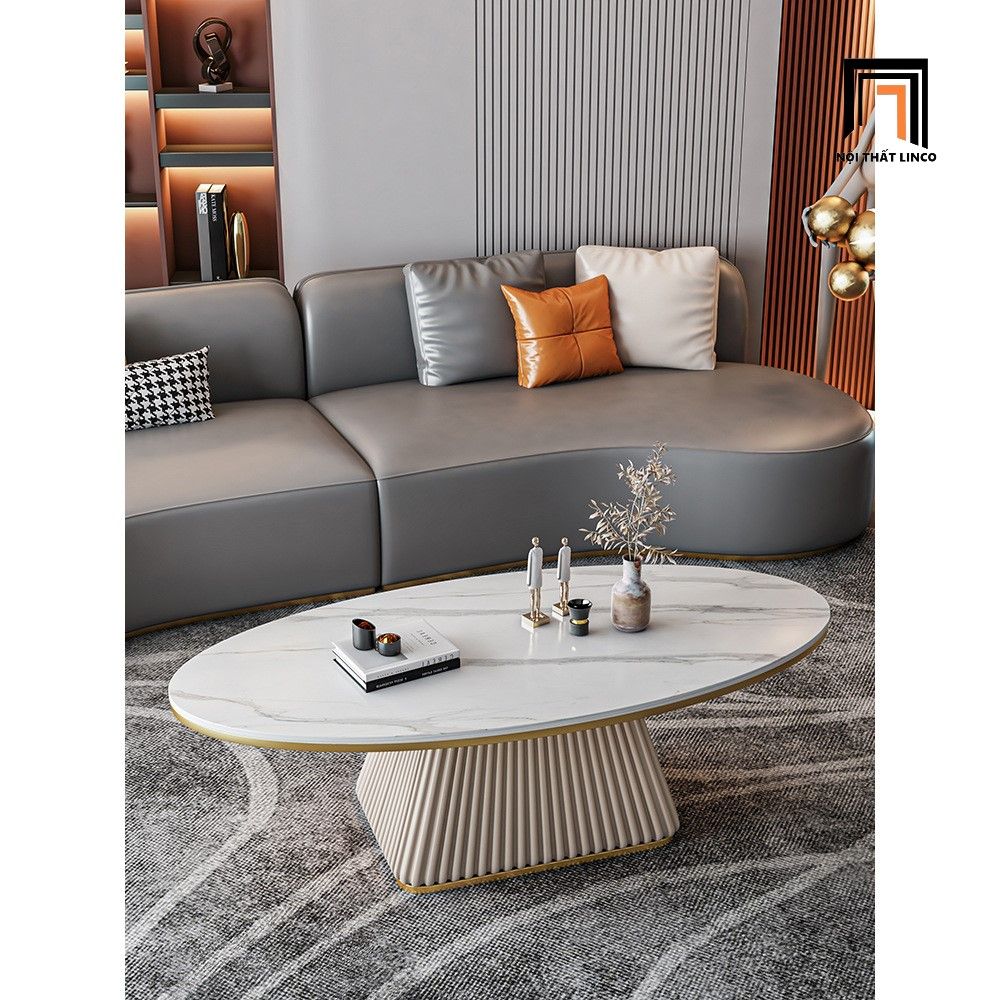 Bàn sofa mặt đá oval sang trọng BSF86 Truckton 1m sảnh chờ