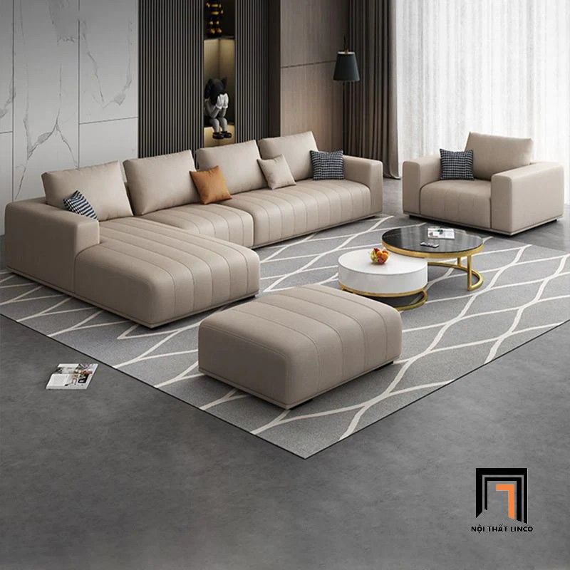Ghế sofa góc chữ L GT170 Flin 3m x 1m6 da giả màu xám