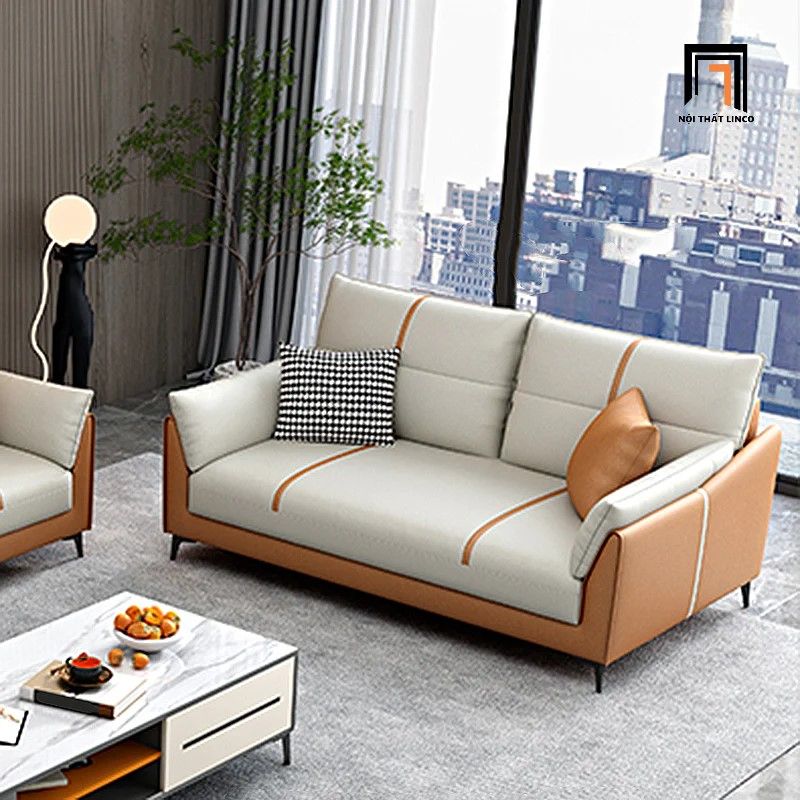 Ghế sofa băng gia đình 2m1 da giả BT192 Shawee phối màu đẹp