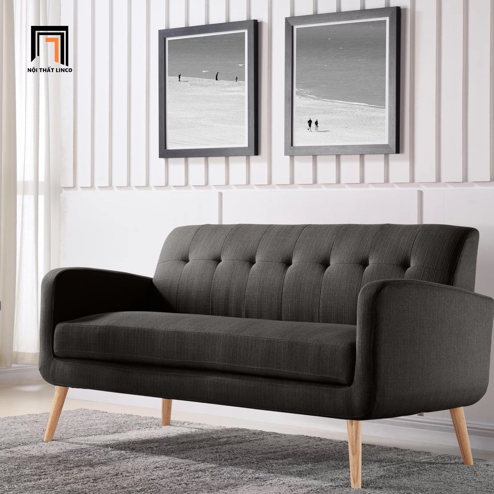 Ghế sofa băng chờ cho văn phòng BT223 Valeria 1m7 màu đen