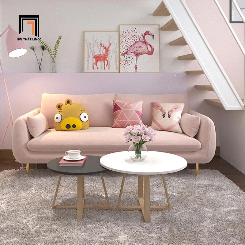 Ghế sofa văng cong đẹp dài 1m9 BT284 Maruata vải nhung giá rẻ