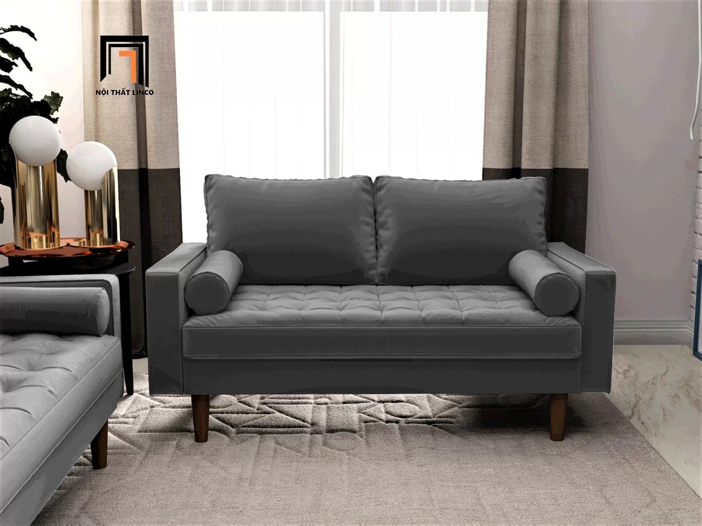 Bộ ghế sofa phòng khách gia đình KT1 Clovis vải nhung giá rẻ