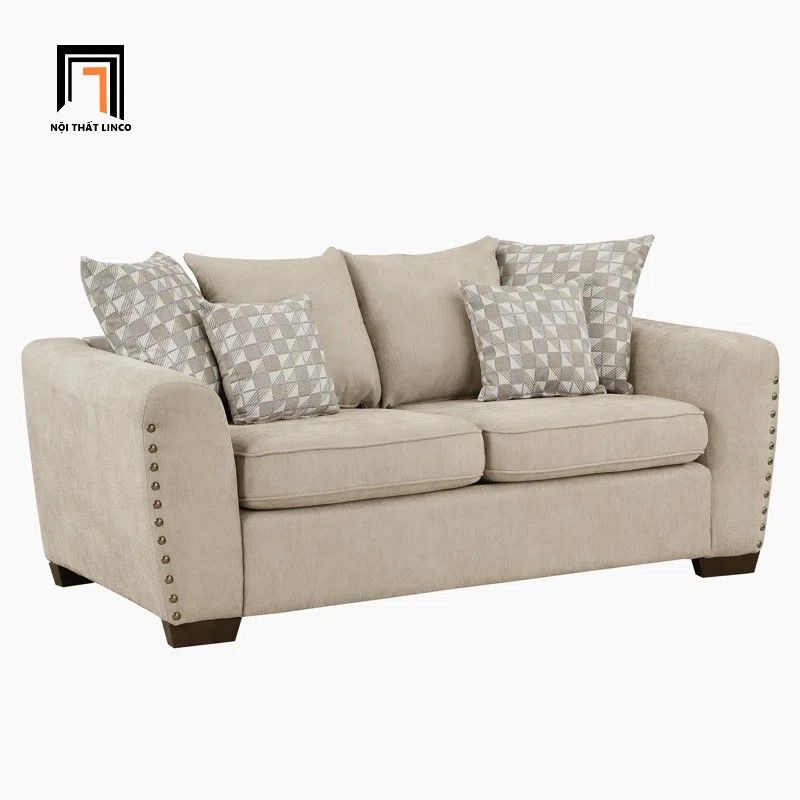 Bộ ghế sofa gia đình sang trọng KT158 Ebern đính nút đồng nổi