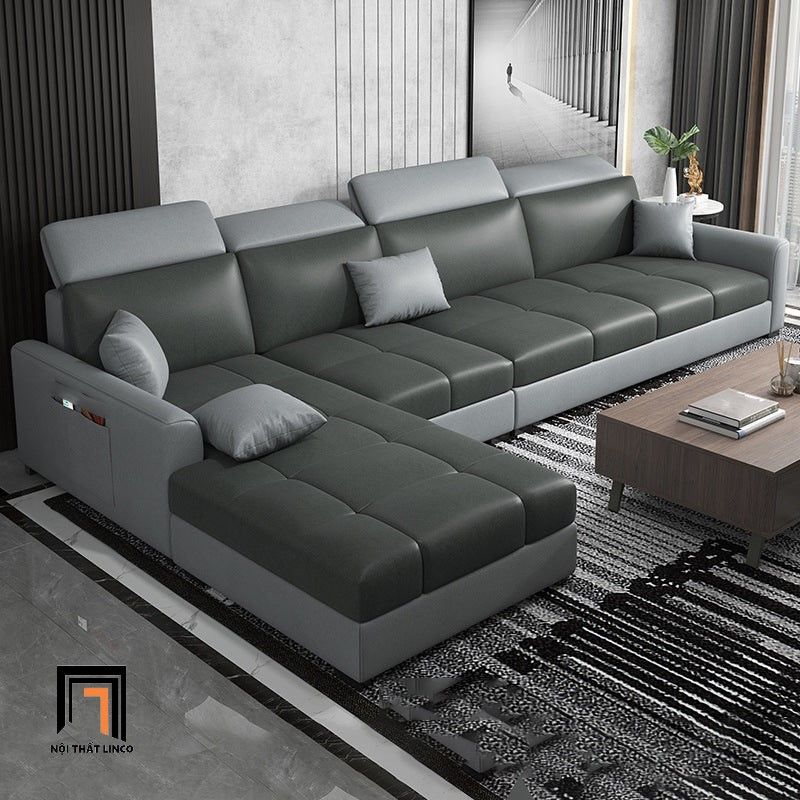 Ghế sofa góc chữ L GT191 Huala 2m8 x 1m75 vải nỉ phối màu