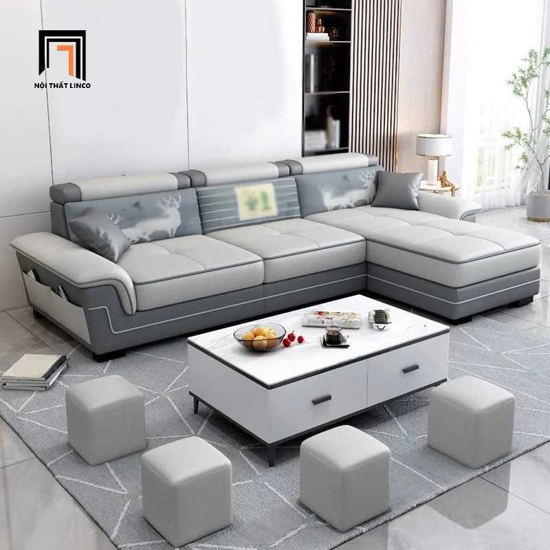 Ghế sofa góc L gật gù thư giãn GT183 Vales 2m4 x 1m6 vải mềm